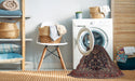 Machine Washable Traditional Dark Almond Brown Rug in a Washing Machine, wshtr1828