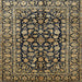 Square Traditional Metallic Gold Persian Rug, tr1829