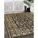 Traditional Metallic Gold Persian Rug in Family Room, tr1829