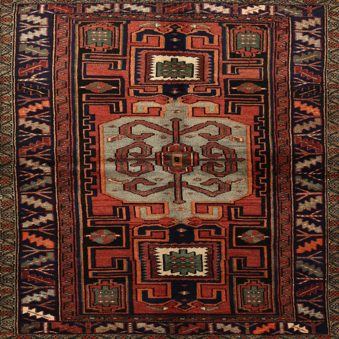Square Traditional Sienna Brown Persian Rug, tr1831