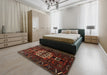 Traditional Sienna Brown Persian Rug in a Bedroom, tr1831