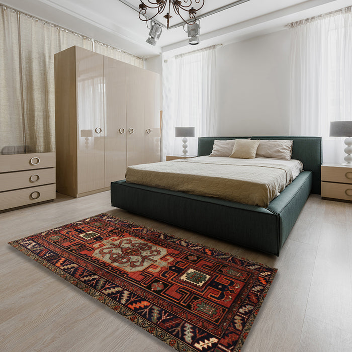 Machine Washable Traditional Sienna Brown Rug in a Bedroom, wshtr1831