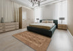 Machine Washable Traditional Saddle Brown Rug in a Bedroom, wshtr1833