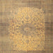 Square Traditional Orange Medallion Rug, tr1834