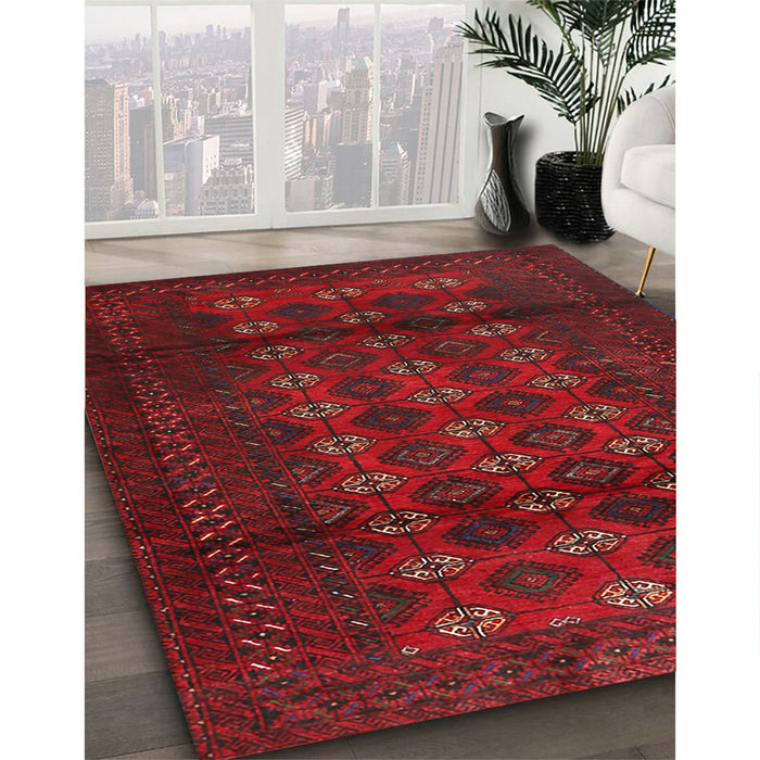 Traditional Red Persian Rug in Family Room, tr1838
