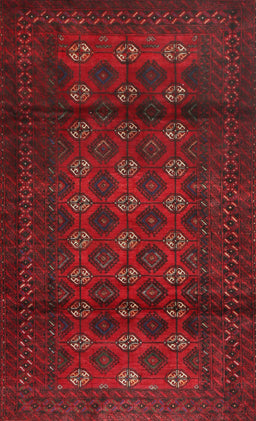 Machine Washable Traditional Red Rug, wshtr1838