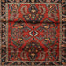 Square Traditional Sienna Brown Persian Rug, tr1839