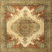 Square Traditional Yellow Orange Persian Rug, tr1842