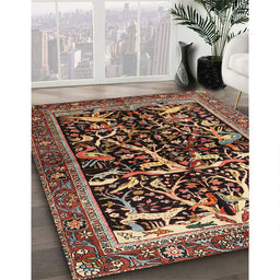 Traditional Orange Brown Persian Rug in Family Room, tr1844