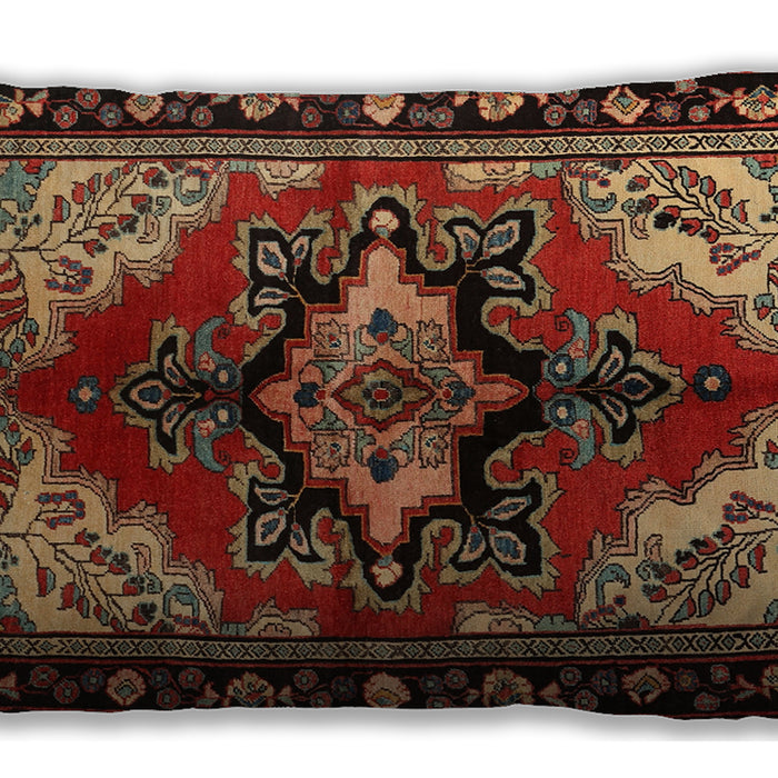 Traditional Classic Rectangular Maroon Red Lumbar Throw Pillow, 13 inch by 19 inch, lbtr1845