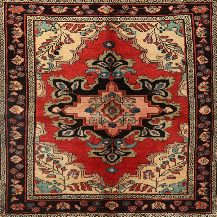 Square Traditional Maroon Red Persian Rug, tr1845