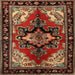 Square Traditional Maroon Red Persian Rug, tr1845