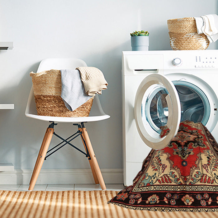 Machine Washable Traditional Maroon Red Rug in a Washing Machine, wshtr1845