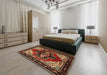 Traditional Maroon Red Persian Rug in a Bedroom, tr1845