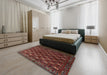 Traditional Saffron Red Persian Rug in a Bedroom, tr1846