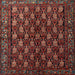 Square Traditional Saffron Red Persian Rug, tr1846