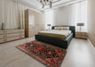 Traditional Sienna Brown Persian Rug in a Bedroom, tr1847