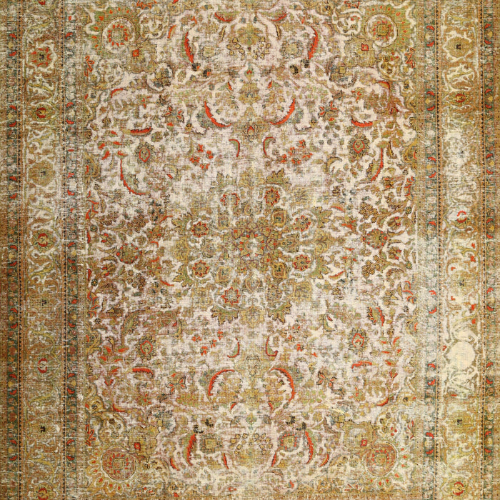 Machine Washable Traditional Light Brown Rug, wshtr1848