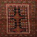 Square Traditional Dark Sienna Brown Persian Rug, tr1849