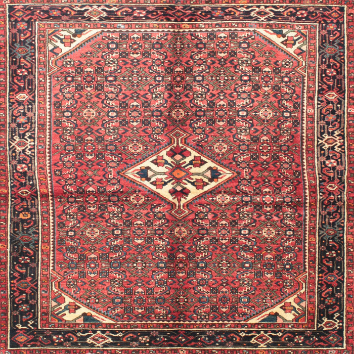Square Traditional Orange Salmon Pink Persian Rug, tr184