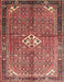 Machine Washable Traditional Orange Salmon Pink Rug, wshtr184