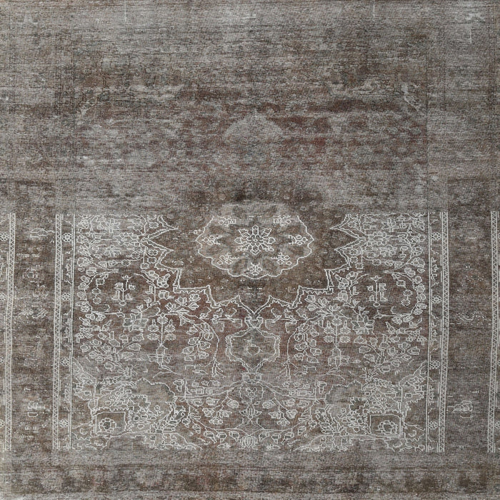 Square Traditional Gunmetal Gray Persian Rug, tr1850