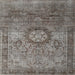 Square Traditional Gunmetal Gray Persian Rug, tr1850