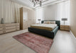 Traditional Chestnut Brown Persian Rug in a Bedroom, tr1851