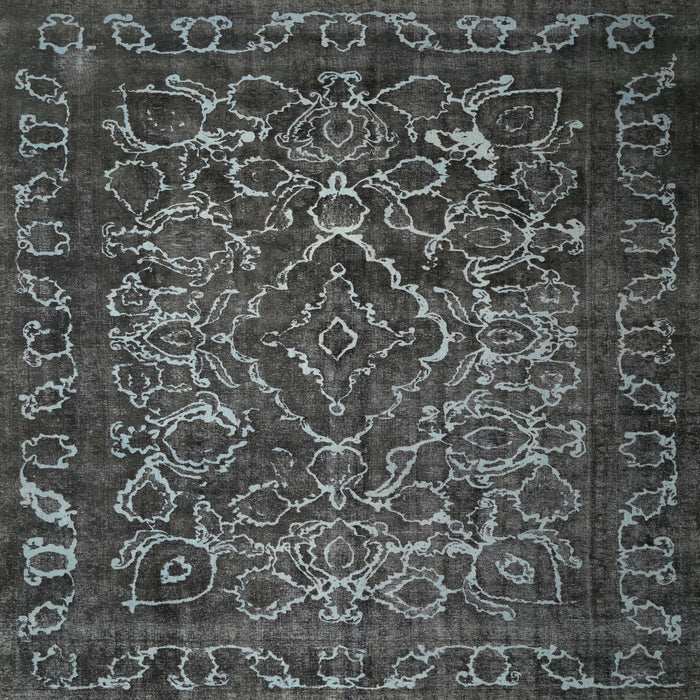 Square Traditional Silver Gray Persian Rug, tr1852
