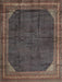 Machine Washable Traditional Burgundy Brown Rug, wshtr1853