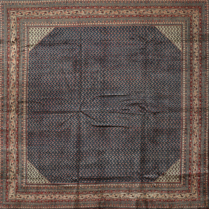 Square Traditional Burgundy Brown Persian Rug, tr1853