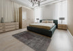 Machine Washable Traditional Ash Gray Rug in a Bedroom, wshtr1854