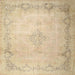 Square Traditional Brown Gold Persian Rug, tr1857