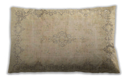 Traditional Classic Rectangular Brown Gold Lumbar Throw Pillow, 13 inch by 19 inch, lbtr1857