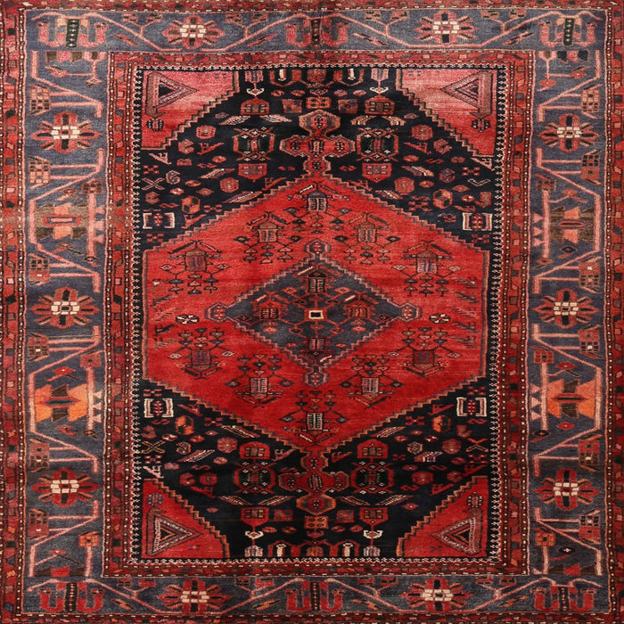 Square Traditional Chestnut Brown Persian Rug, tr1859
