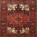 Square Traditional Sienna Brown Persian Rug, tr1860