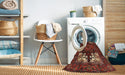 Machine Washable Traditional Sienna Brown Rug in a Washing Machine, wshtr1860