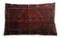 Traditional Classic Rectangular Brown Red Lumbar Throw Pillow, 13 inch by 19 inch, lbtr1861