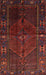 Machine Washable Traditional Brown Red Rug, wshtr1861