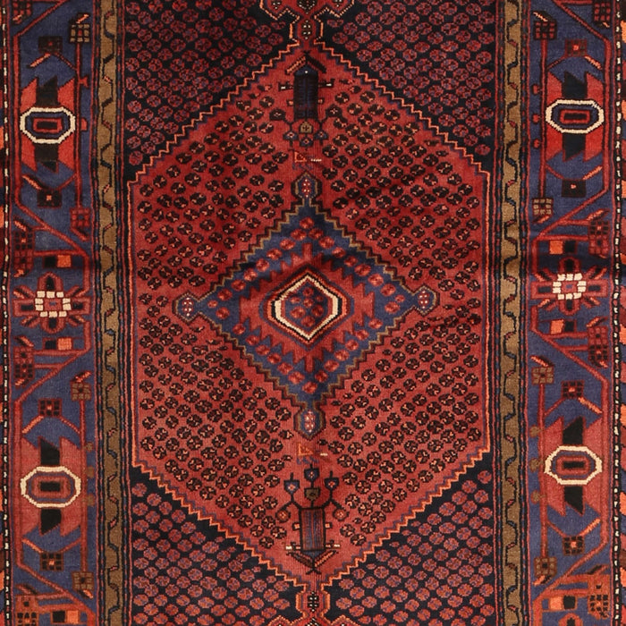 Machine Washable Traditional Brown Red Rug, wshtr1861