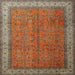 Round Machine Washable Traditional Dark Almond Brown Rug, wshtr1864