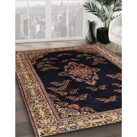 Traditional Chocolate Brown Medallion Rug, tr1865