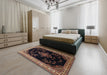 Machine Washable Traditional Chocolate Brown Rug in a Bedroom, wshtr1865