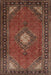 Machine Washable Traditional Saffron Red Rug, wshtr1866