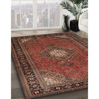 Traditional Saffron Red Medallion Rug, tr1866