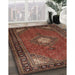 Traditional Saffron Red Medallion Rug in Family Room, tr1866