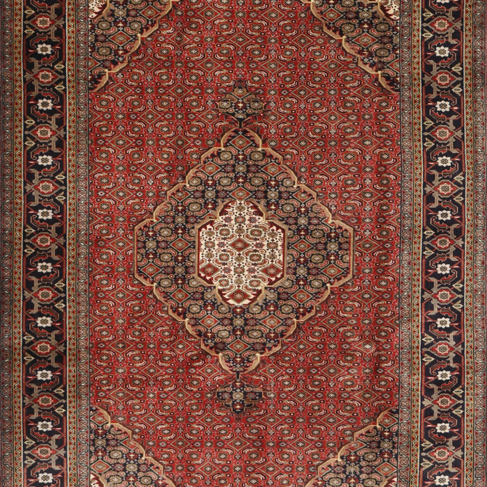 Traditional Saffron Red Medallion Rug, tr1866