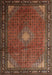 Traditional Saffron Red Medallion Rug, tr1867