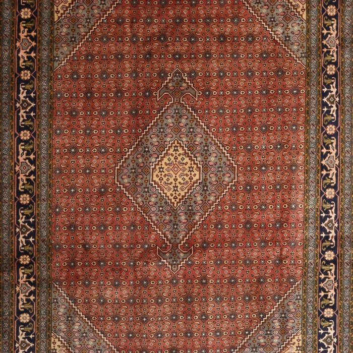 Traditional Saffron Red Medallion Rug, tr1867