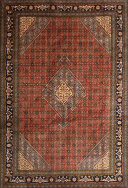 Machine Washable Traditional Saffron Red Rug, wshtr1867